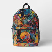 抽象芸術カラフル作家 プリントバックパック (正面)