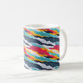 抽象芸術カラフル偽装壁紙 コーヒーマグカップ (正面右)