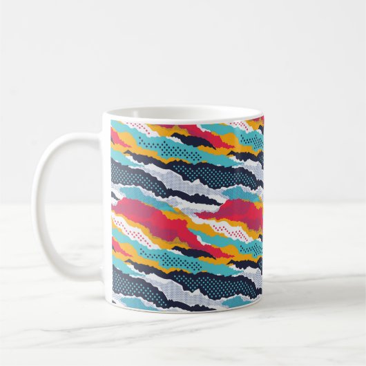 抽象芸術カラフル偽装壁紙 コーヒーマグカップ (左)