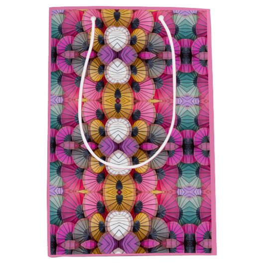 抽象芸術カラフル傘抱き枕 ミディアムペーパーバッグ (正面)