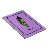 抽象芸術カラフル先住民アメリカンフェザーNo 2 ノートブック (右側)