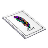 抽象芸術カラフル先住民アメリカンフェザーNo 3 ノートブック (右側)
