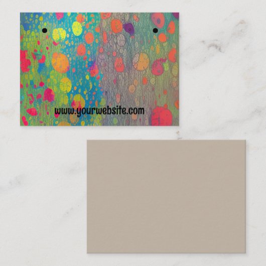抽象芸術カラフル円イヤリング表示カード 名刺 (正面/裏面)