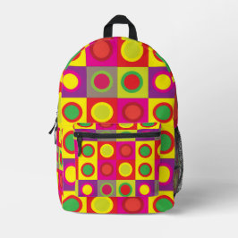 抽象芸術カラフル円正方形シームレスパターン プリントバックパック