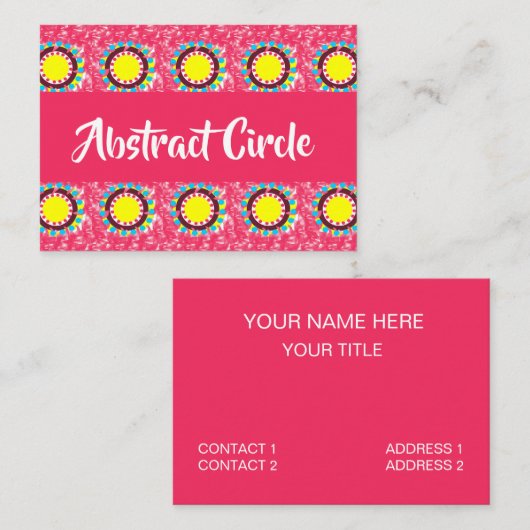 抽象芸術カラフル円花模様 名刺 (正面/裏面)