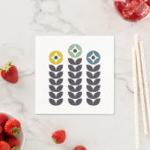 抽象芸術カラフル北欧の花 スタンダードカクテルナプキン (インサイチュ)