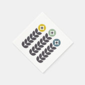 抽象芸術カラフル北欧の花 スタンダードカクテルナプキン (角)