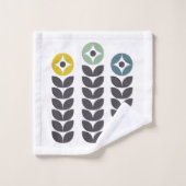 抽象芸術カラフル北欧の花 バスタオルセット (ウォッシュタオル)