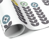 抽象芸術カラフル北欧の花 ラッピングペーパー (ロールコーナー)