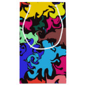 抽象芸術カラフル回転 スモールペーパーバッグ (裏面)