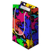 抽象芸術カラフル回転 スモールペーパーバッグ (正面アングル)