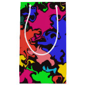 抽象芸術カラフル回転 スモールペーパーバッグ (正面)