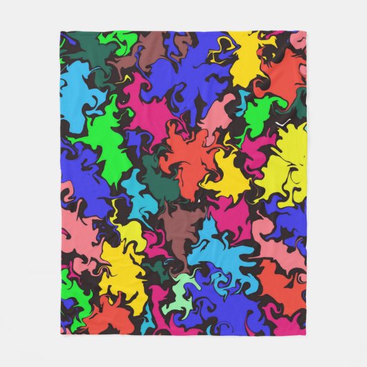 抽象芸術カラフル回転 フリースブランケット (正面)