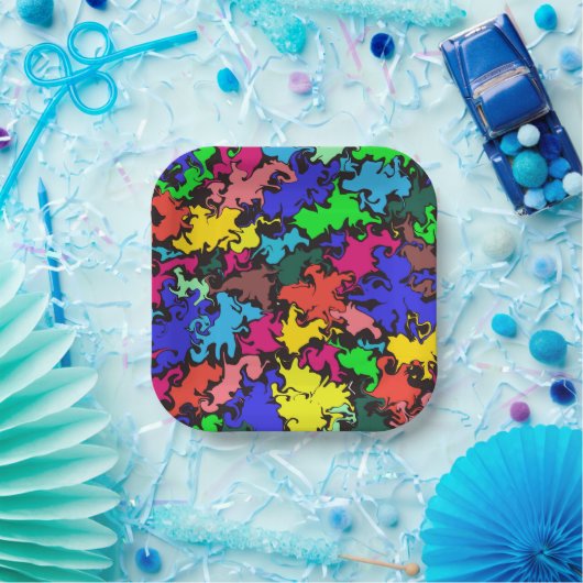 抽象芸術カラフル回転 ペーパープレート (パーティー)