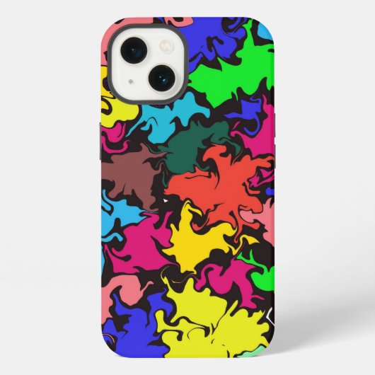 抽象芸術カラフル回転 iPhoneケース (裏面)