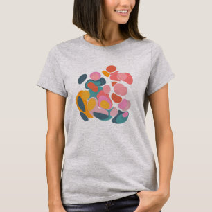 抽象芸術カラフル図形のコラージュユニークデザイン Tシャツ