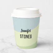 抽象芸術カラフル図形 紙コップ (正面)