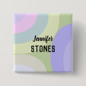 抽象芸術カラフル図形 缶バッジ (正面)