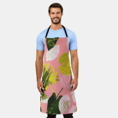 抽象芸術カラフル型離れ型 エプロン (着用した状態)
