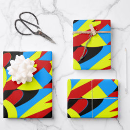 抽象芸術カラフル型 ラッピングペーパーシート