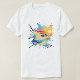 抽象芸術カラフル夕日 Tシャツ