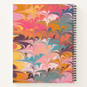 抽象芸術カラフル大理石の渦巻きパーソナライズされた旋回 ノートブック (裏面)