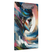 抽象芸術カラフル女性の顔の壁の装飾ポスター クリップボード (右)