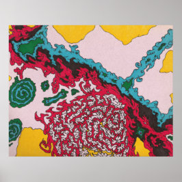 抽象芸術カラフル宇宙創造アートデザイン ポスター