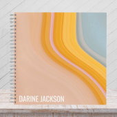 抽象芸術カラフル審美的ピンクオレンジブルー ノートブック