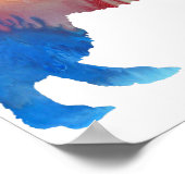 抽象芸術カラフル山羊のシルエット ポスター (角)