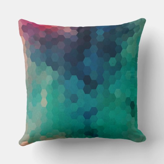 抽象芸術カラフル幾何デジタルコラージュ3 クッション (裏面)