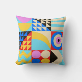 抽象芸術カラフル幾何モダン図形 クッション