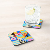 抽象芸術カラフル幾何モダン図形 コースター (右側)