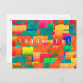 抽象芸術カラフル幾何学模様とありがとう ポストカード (正面/裏面)