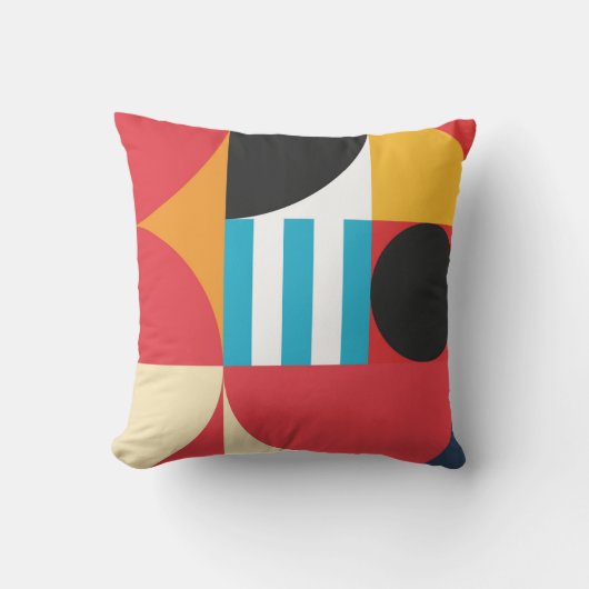 抽象芸術カラフル幾何学模様 クッション (正面)