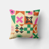 抽象芸術カラフル幾何学模様（緑） クッション (裏面)