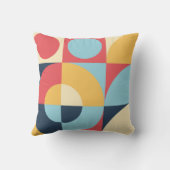 抽象芸術カラフル幾何学模様（赤い黄色） クッション (裏面)