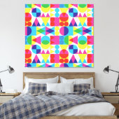 抽象芸術カラフル幾何学的パターンデザイン。 キャンバスプリント (インサイチュ (寝室))