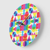 抽象芸術カラフル幾何学的パターンデザイン。 ラージ壁時計 (傾斜)