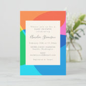 抽象芸術カラフル幾何学的ベビーシャワー招待状 招待状 (スタンド正面)