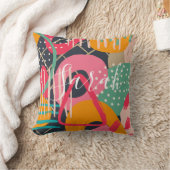 抽象芸術カラフル幾何学的モノグラム名デザイン クッション (ブランケット)