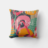 抽象芸術カラフル幾何学的モノグラム名デザイン クッション (正面)