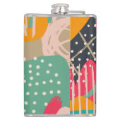 抽象芸術カラフル幾何学的モノグラム名デザイン フラスク (裏面)