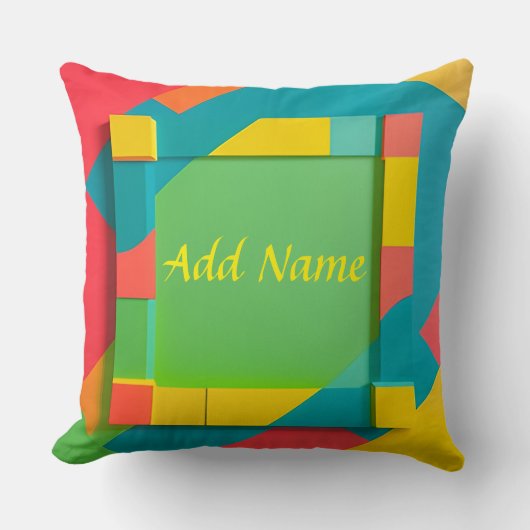 抽象芸術カラフル幾何学的組成 クッション (正面)