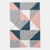 抽象芸術カラフル幾何学 キッチンタオル (縦)