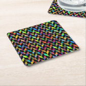 抽象芸術カラフル幾何学 スクエアペーパーコースター (アングル)