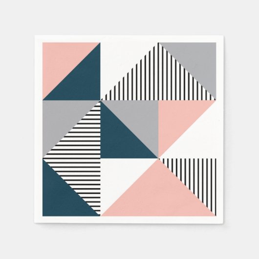 抽象芸術カラフル幾何学 スタンダードカクテルナプキン (正面)