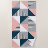 抽象芸術カラフル幾何学 ビーチタオル (正面)