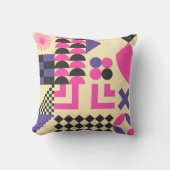 抽象芸術カラフル幾何形状パターンバイオレット クッション (正面)