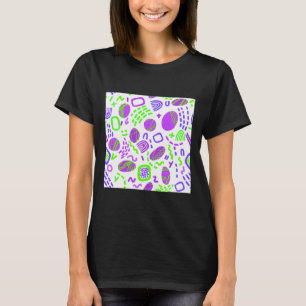 抽象芸術カラフル幾何渦巻形のパターン Tシャツ